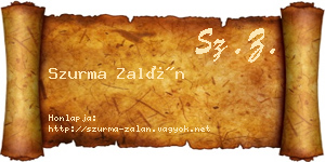 Szurma Zalán névjegykártya