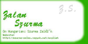 zalan szurma business card